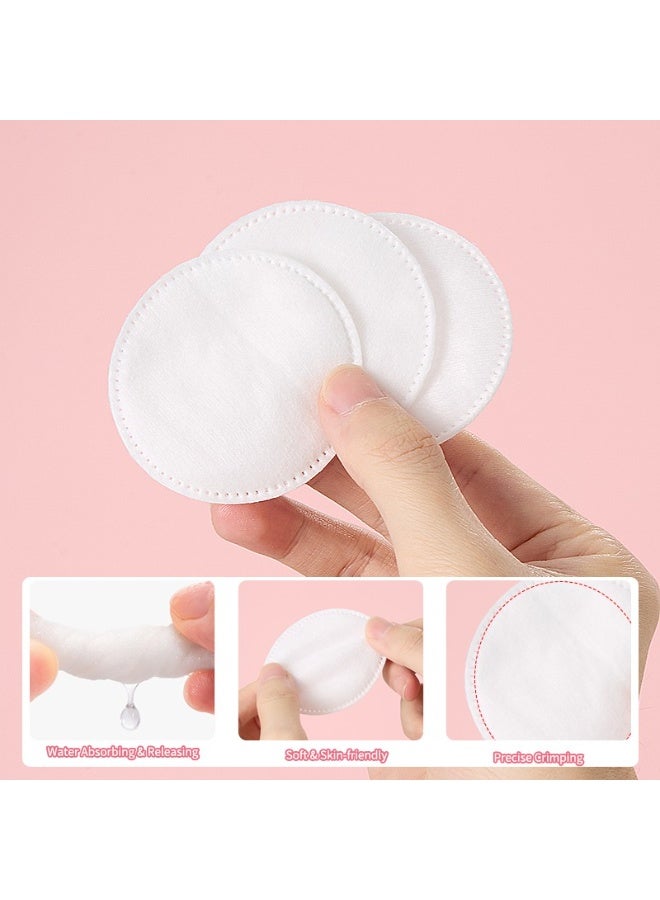 LMLTOP 100PCS Organic Eco-Friendly Disposable Round Facial Cleansing Pads Soft Cotton Absorbent Makeup Removal Pads for All Skin Z106 - Image 4