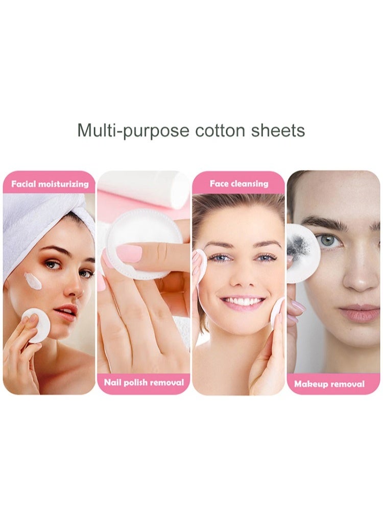 LMLTOP 100PCS Organic Eco-Friendly Disposable Round Facial Cleansing Pads Soft Cotton Absorbent Makeup Removal Pads for All Skin Z106 - Image 2