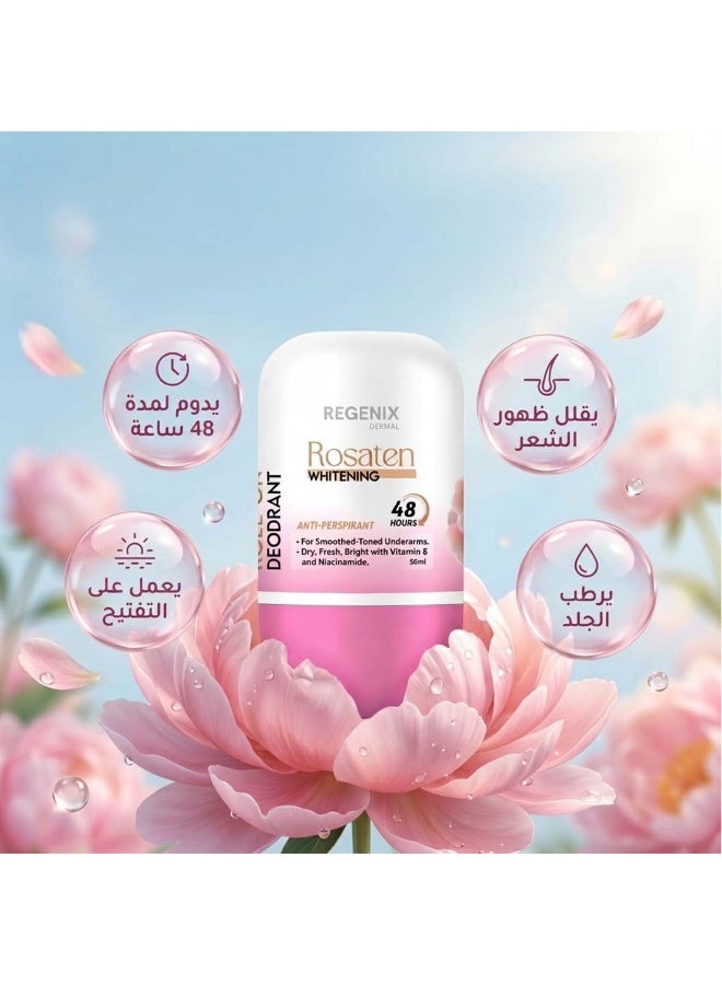 ريجينيكس ريجينكس مزيل عرق طبيعي 100% – ورد | حماية طويلة من الروائح + ترطيب لطيف - Image 3