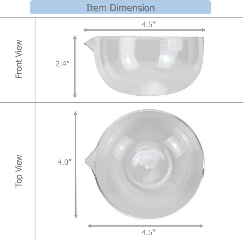 EIKS Glass Bowls with Spout for Mixing and Serving Sauce Jam Salad Coffee Milk Cooking Baking 300ml  2 - Image 5
