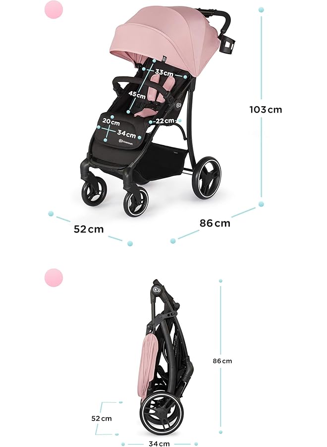 Kinderkraft Trig Pushchair Pink - Image 5