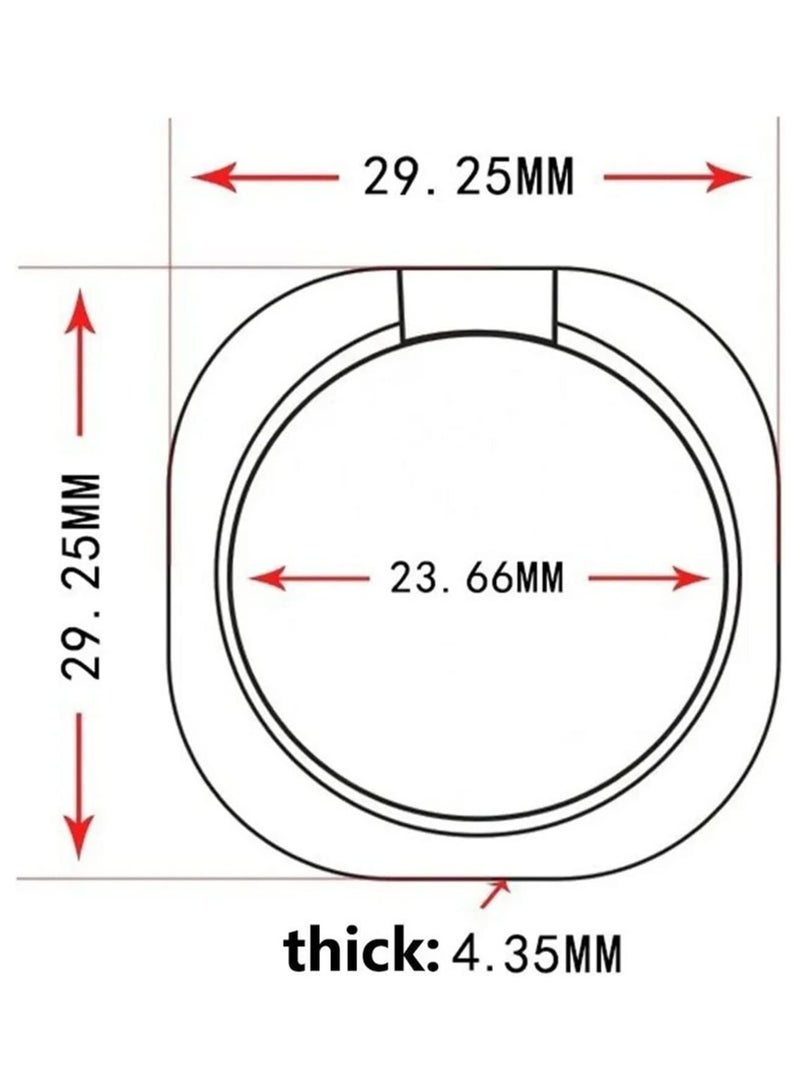 Cell Phone Ring Holder, Phone Finger Ring Stand Cell Phone Kickstand Phone Ring Grips Holder Kickstand, Finger Ring Stand for Cell Phone Tablet（2pcs,silver） - Image 3