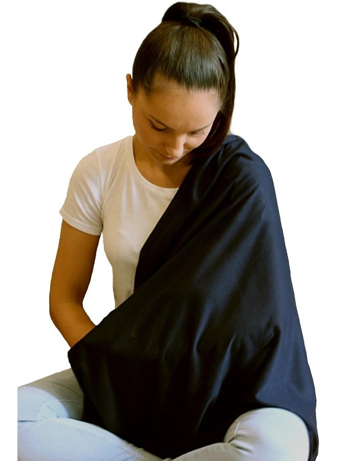 LK Baby LK Baby Infinity Nursing Scarf Breastfeeding Cover Ultra Soft Premium Jersey Polyester- 100% AZO Free and Safe for Baby (Black) - Image 1