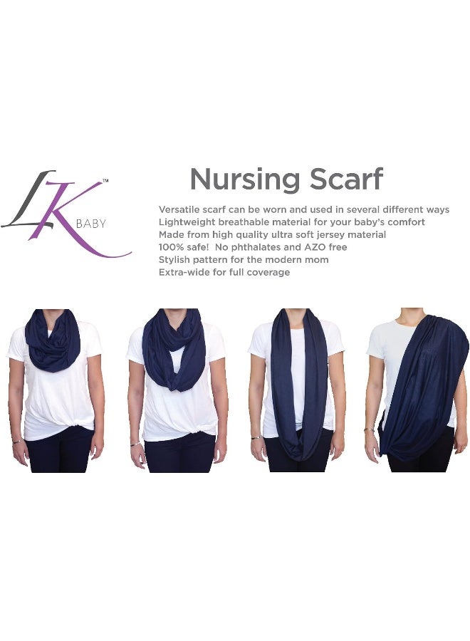 LK Baby LK Baby Infinity Nursing Scarf Breastfeeding Cover Ultra Soft Premium Jersey Polyester- 100% AZO Free and Safe for Baby (Black) - Image 3