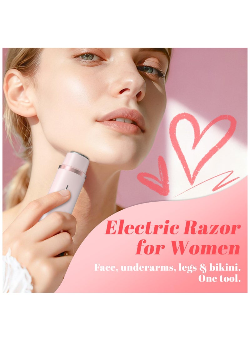 Zarra Traders 2-in-1 Bikini Trimmer & Facial Hair Remover for Women, Electric Razor, IPX7 Waterproof Rechargeable Lady Shaver for Face, Upper Lip, Bikini Area & Body (Pink) - Image 2