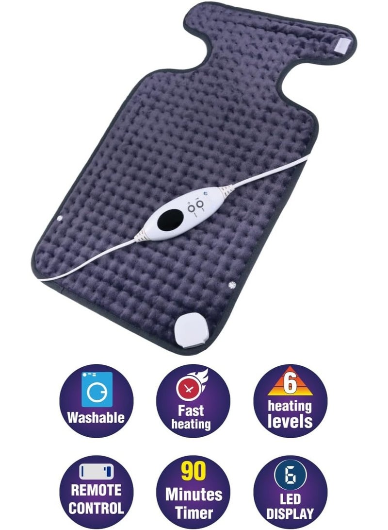 وسادة تدفئة للرقبة والظهر – تغطي الرقبة والظهر بالكامل مع 6 مستويات حرارة – مريحة وسهلة الاستخدام - Image 3
