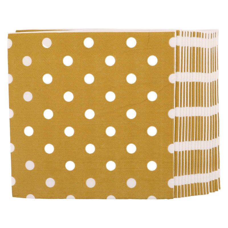 Gold Dot Pattern 3 Ply Disposable Party Napkins 16 5x16 5cm 16 Pcs For Birthday Wedding Dinner Events - Image 2