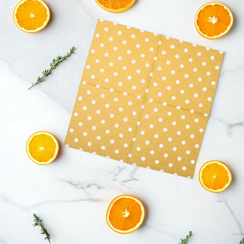 Gold Dot Pattern 3 Ply Disposable Party Napkins 16 5x16 5cm 16 Pcs For Birthday Wedding Dinner Events - Image 5
