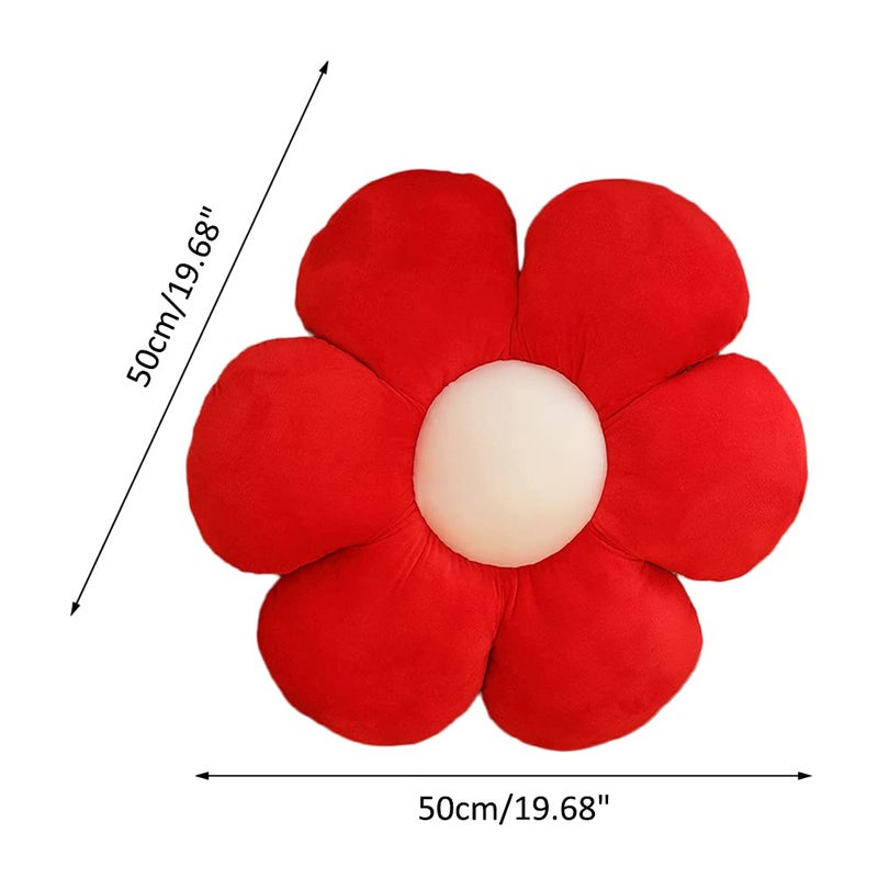 lannery lannery Flower Plush Throw Pillows  Flower Floor Pillow Seating Cushion Toy for Reading  Room  Watching TV (19.7""  red)  - Image 5