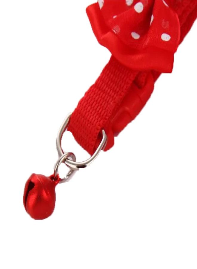 طوق حيوانات أليفة من النايلون مع رباط أحمر وق bell قابل للإزالة للكلاب والقطط والحيوانات الصغيرة - Image 3