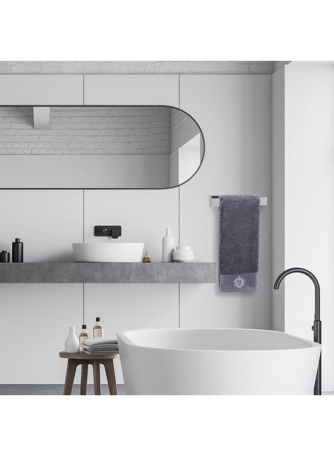 أدوات الحمام - حامل المناشف مربع من الفولاذ المقاوم للصدأ SUS 304، رف حامل منشفة متين للتركيب الجداري، حامل منشفة مع دعم للفلفل وخطافات، مجموعة إكسسوارات حمام حديثة فضية. - Image 2