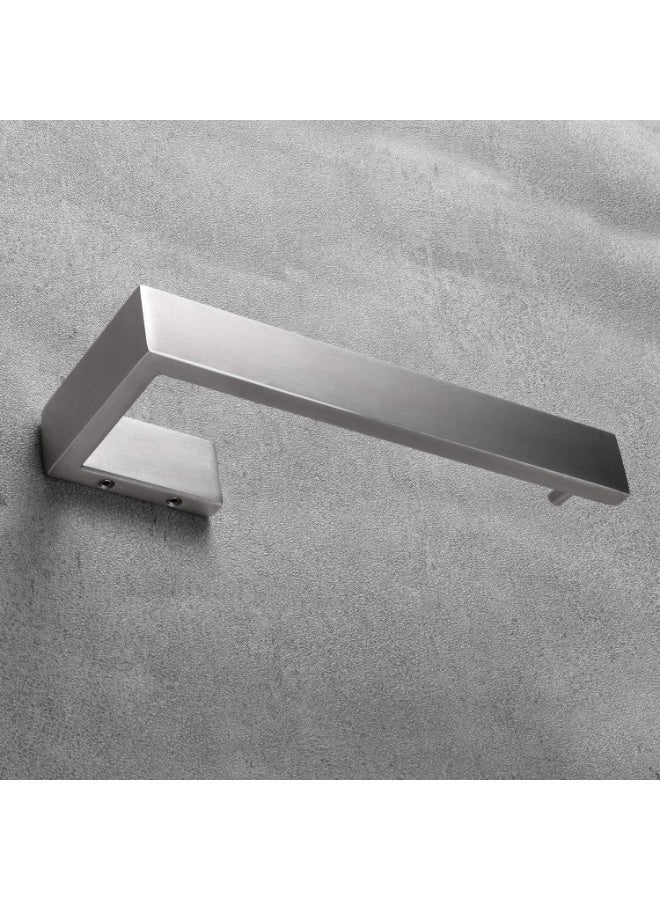 أدوات الحمام - حامل المناشف مربع من الفولاذ المقاوم للصدأ SUS 304، رف حامل منشفة متين للتركيب الجداري، حامل منشفة مع دعم للفلفل وخطافات، مجموعة إكسسوارات حمام حديثة فضية. - Image 3