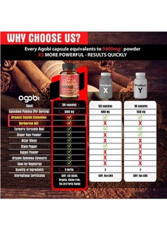agobi Premium Ceylon Cinnamon with Berberine Supplement - Equivalent to 5400mg - 8in1 Combined Turmeric, Ginger, Gymnema & More - Body, Heart & Immune Support - 180 Capsules 3 Month  - Image 4