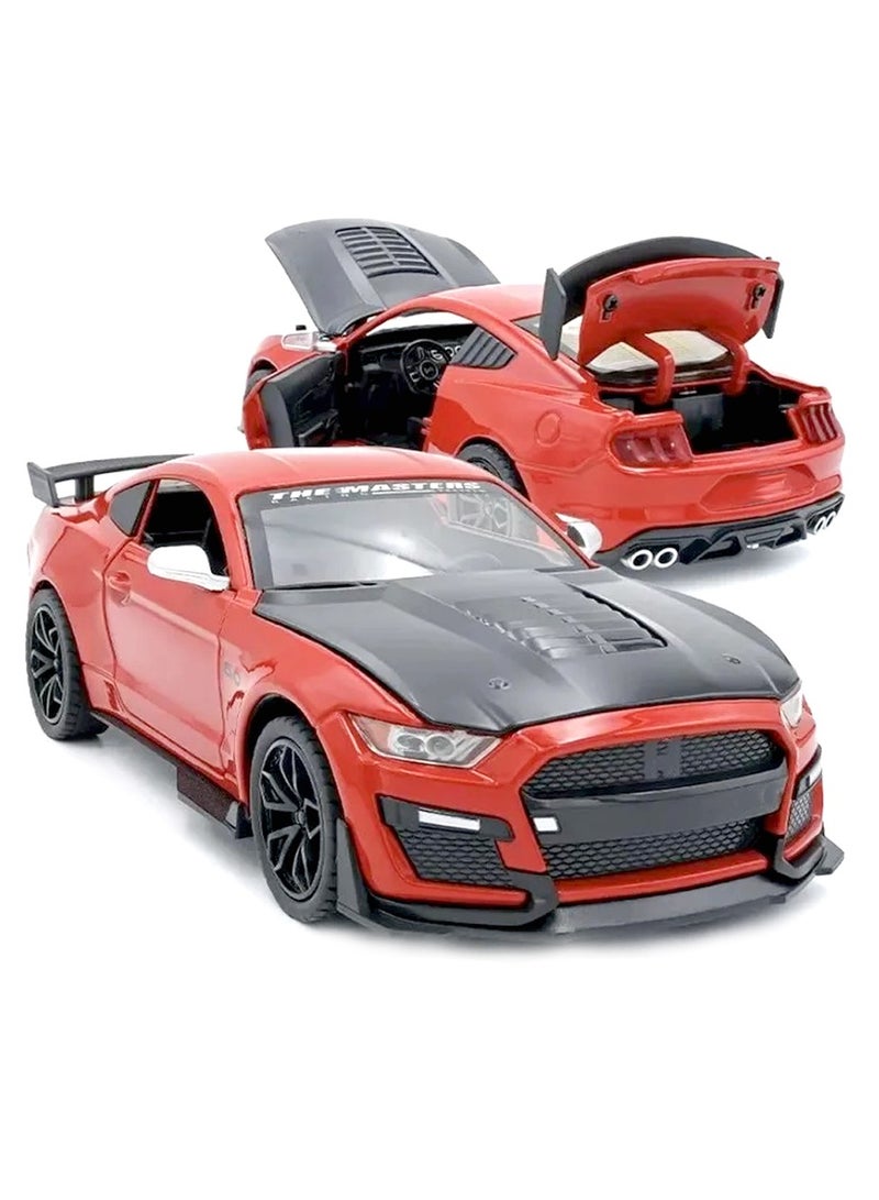 Toyland 1:24 Die cast Ford Mustang Viper GT500 Metal Model Car Simulation Sound Light Pull Back Toy Car for Boys Collection - Image 1