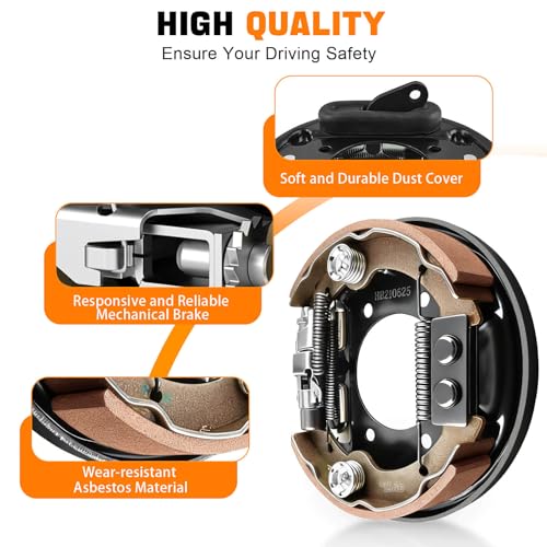 LEAPGOMAX Golf Cart Brake Assembly Rear for EZGO TXT PDS Medalist and Yamaha Golf Carts G14 G16 G19 G20 G21 G22 Driver Side and Passenger Side, Includes Brake Shoes, OEM# 70998-G01 70998-G02 JN6-F7290-03-00 - Image 5