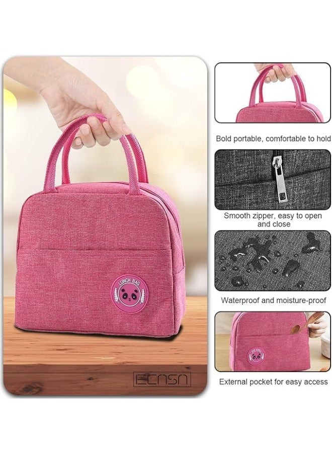 أوركيد علبة غداء أوركيد بريميوم للأطفال والكبار، معزولة حرارياً، مانعة للتسرب، مناسبة للمدرسة والمكتب والسفر والنزهات، حاوية تخزين طعام بمقبض سهل الحمل وحجرة واسعة (لون وردي) - Image 2