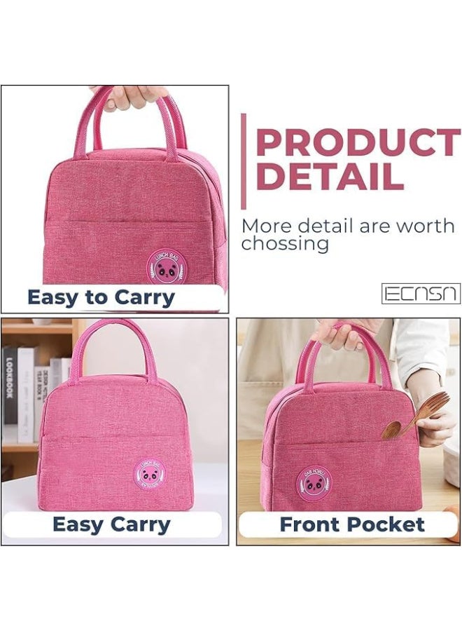 أوركيد علبة غداء أوركيد بريميوم للأطفال والكبار، معزولة حرارياً، مانعة للتسرب، مناسبة للمدرسة والمكتب والسفر والنزهات، حاوية تخزين طعام بمقبض سهل الحمل وحجرة واسعة (لون وردي) - Image 4