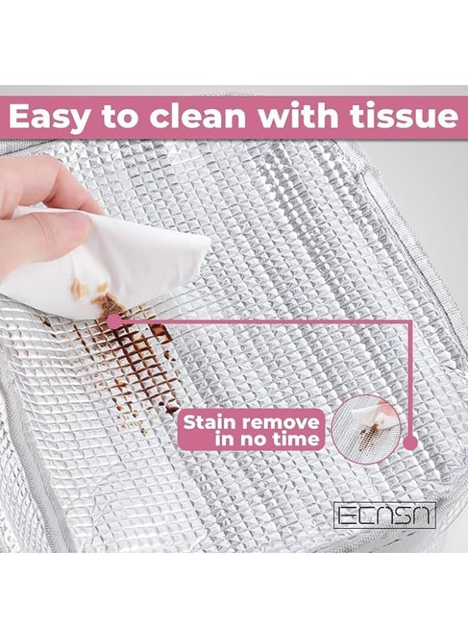 أوركيد علبة غداء أوركيد بريميوم للأطفال والكبار، معزولة حرارياً، مانعة للتسرب، مناسبة للمدرسة والمكتب والسفر والنزهات، حاوية تخزين طعام بمقبض سهل الحمل وحجرة واسعة (لون وردي) - Image 5