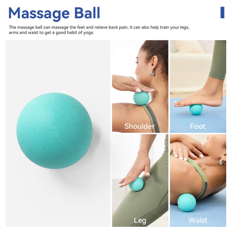 LTHTRADE 5 in 1 Foam Roller Set - Back Roller Foam, Massage Roller Stick, Massage Ball, Resistance Band for Physical Therapy & Deep Tissue Muscle Massage (Green) - Image 4