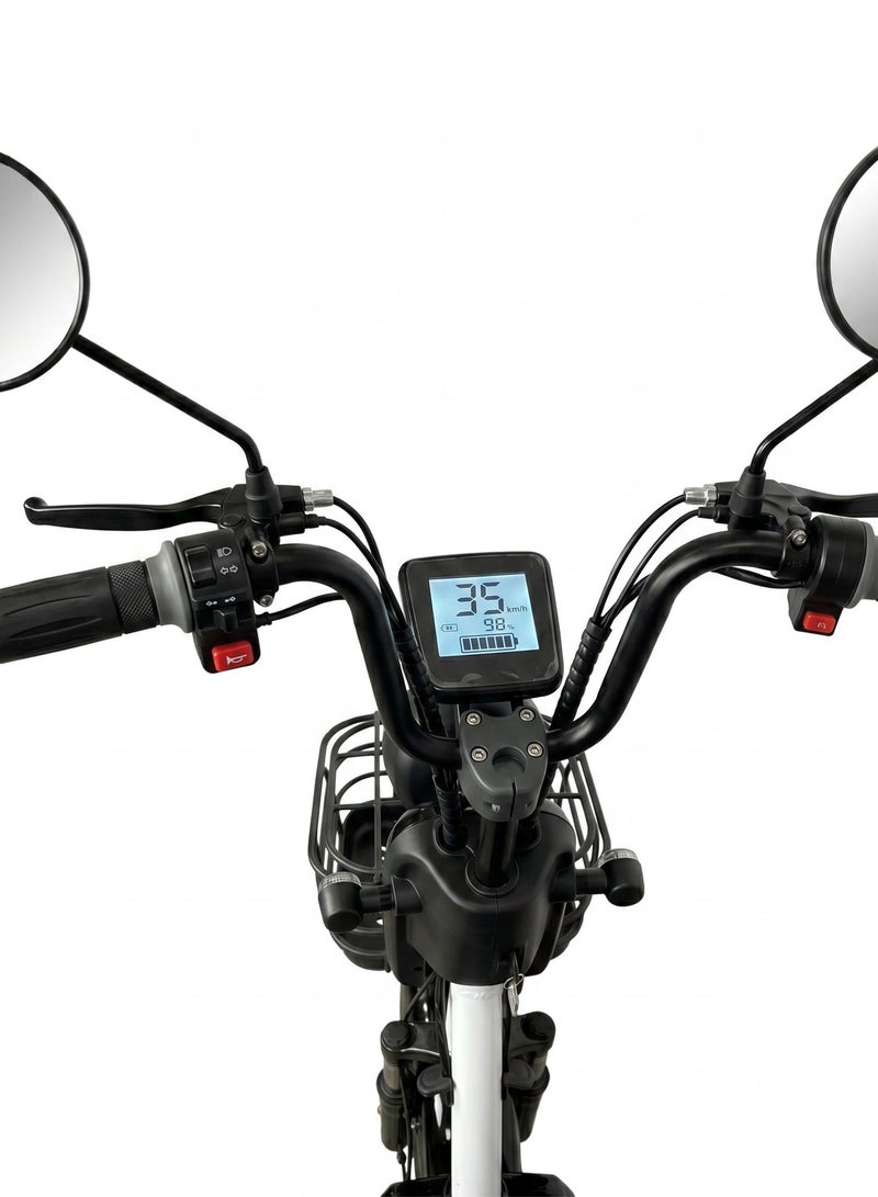 Dual-Seat Electric Bike/scooter for adults with 48V 12000 mAh lithium Battery | 800W Motor | 40-50KM Range | 120KG Capacity | 25KM/H Top Speed | Digital Display | LED Lighting - Image 5
