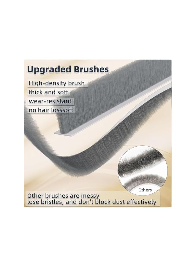 The Bros Door Draft Stopper with velvet Brush, 39.2" L Self Adhesive Door Sweep for Bottom of Door Exterior & Interior, Door Seal Dust/Noise/Hot or Cold Air Insulation (Black, 1M) - Image 3