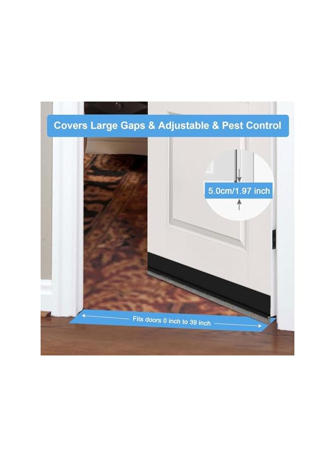 The Bros Door Draft Stopper with velvet Brush, 39.2" L Self Adhesive Door Sweep for Bottom of Door Exterior & Interior, Door Seal Dust/Noise/Hot or Cold Air Insulation (Black, 1M) - Image 4