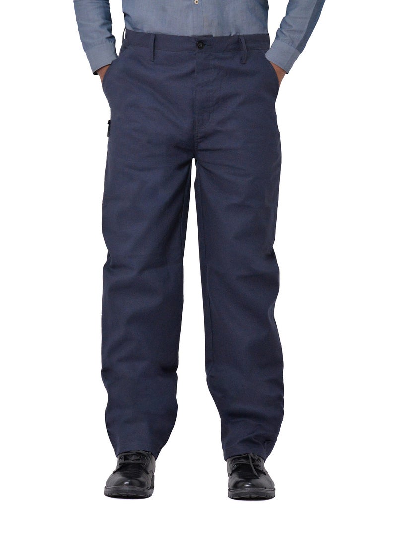 Secure Wear Men's Flame-Resistant Work Pants - Navy Blue, 4 Pockets | ATPV 8.7 Cal/cm² | CAT 2 Protection | Durable FR Pants for Safety - Image 1