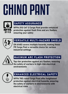 Secure Wear Men's Flame-Resistant Work Pants - Navy Blue, 4 Pockets | ATPV 8.7 Cal/cm² | CAT 2 Protection | Durable FR Pants for Safety  - Image 2