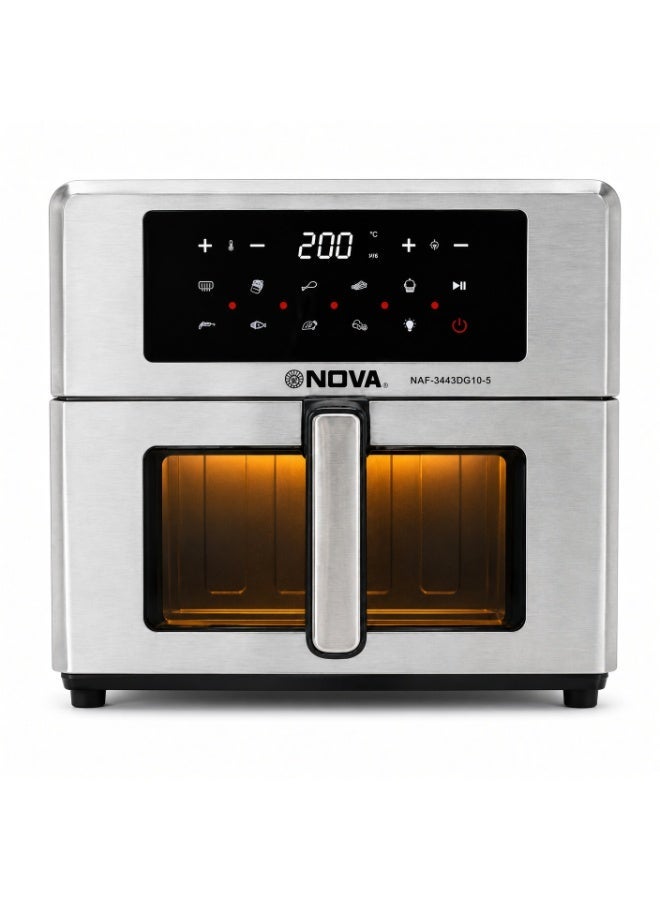 NOVA NAF-3443DG10-5 10.5L Digital Air Fryer 2800W | Double Heating Technology | 9 Smart Cooking Programs | 60-Minute Timer | 50-200°C Temperature Control | Large Capacity Air Fryer - Image 1