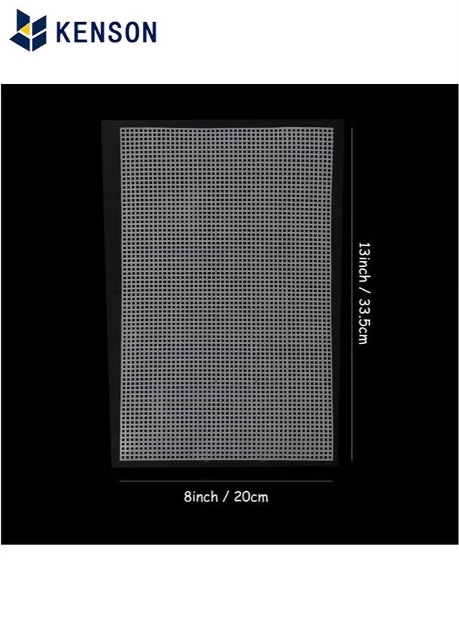 KENSON 6 Pcs Plastic Mesh Canvas Sheets, Clear Plastic Canvas Sheets, Big Size Clear Needlepoint Embroidery, Blank Canvas Sheets for Embroidery Projects, Acrylic Yarn Crafting, Knit Crochet Projects - Image 2