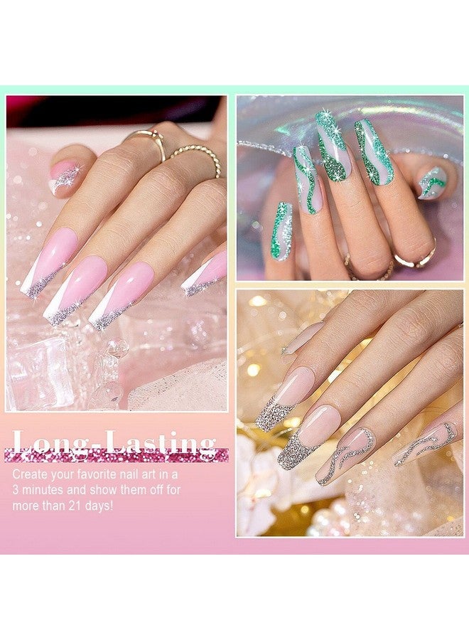 RARJSM Reflective Glitter Nail Art Gel Liner Flash Diamond Painted Polish 12 Colors 5Ml Sparkle Silver Brown Hot Pink Green Black Pigment Uv Led Soak Off Curing Requires For Design - Image 4