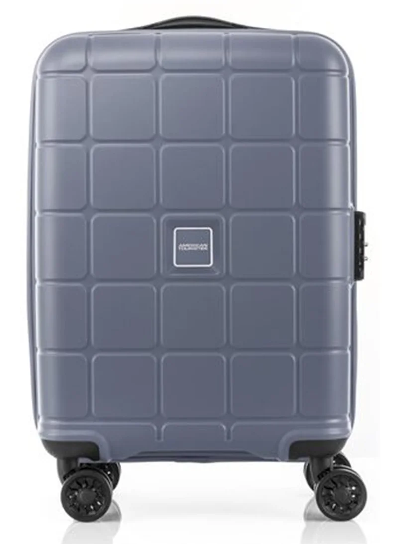 American Tourister  Hundo Suitcase, Cabin Size 55 cm / 20 inch, 4 Spinner Wheels, Hard Top, Polypropylene, Flinstone|Spacious Interior|DuoSaf™ Security Zipper|TSA Combination Lock - 3 Years International Warranty  | Best Price UAE
