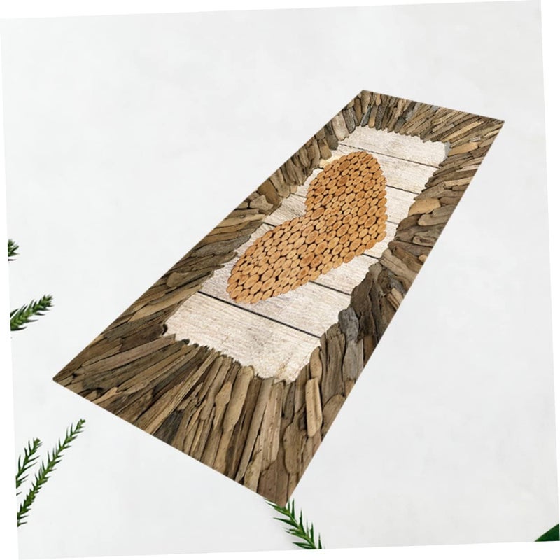 klarako Carpet Non-slip for Carpets Wooden Mat Creative Pattern Cm Supplies Bedroom Foot Bathroom Washroom Heart - Image 5