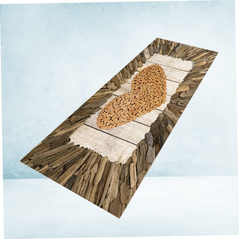 klarako Carpet Non-slip for Carpets Wooden Mat Creative Pattern Cm Supplies Bedroom Foot Bathroom Washroom Heart - Image 2