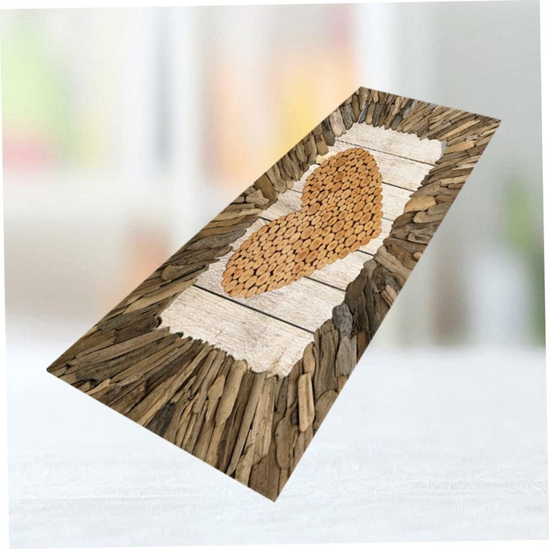 klarako Carpet Non-slip for Carpets Wooden Mat Creative Pattern Cm Supplies Bedroom Foot Bathroom Washroom Heart - Image 3