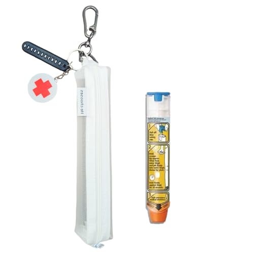 MAGNEECH 1 Pack Mesh Epi Pens Carrying Case EpiPen Carrier Convenient Travel Case for Allergy and Diabetes Fits Put in 1 Epi Pens White - Image 2