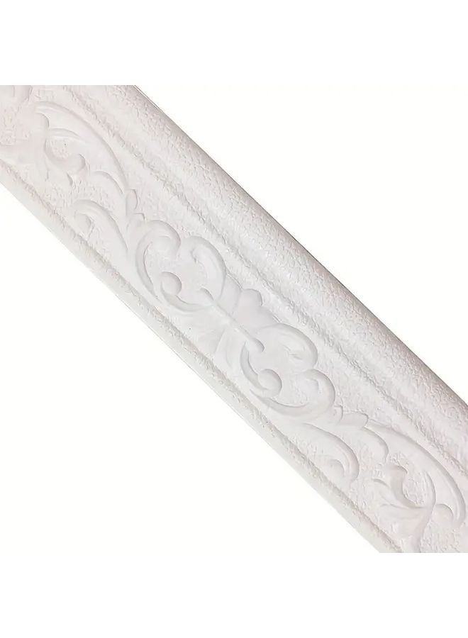 إطار جدار ثلاثي الأبعاد أبيض ملصق ذاتي اللاصق شريط تشكيل الرغوة 90 × 3 بوصة ديكور المنزل - Image 1