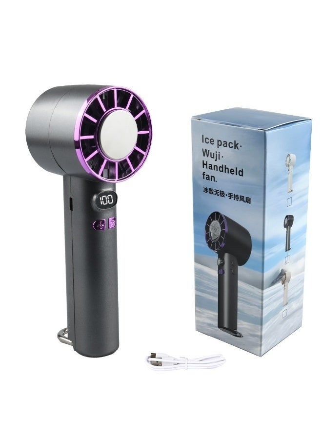 YD Portable Handheld Turbo Fan with Ice Cold Compress and Digital Display, Battery Operated - Image 1