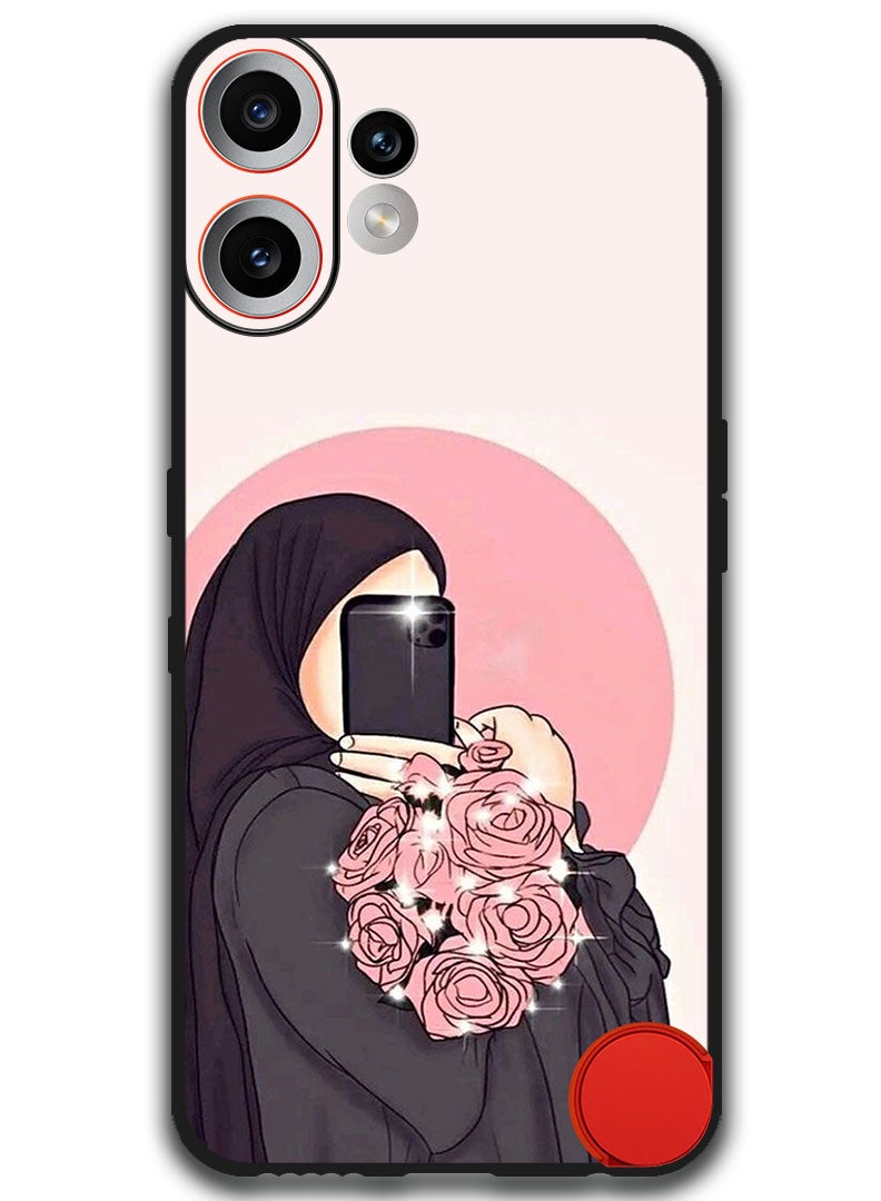 Theodor Case Compatible with Nothing CMF Phone 2 Pro 6.77 Inch Protection Shockproof Bumper Cover Making Selfies While Holding Flowers - Image 1