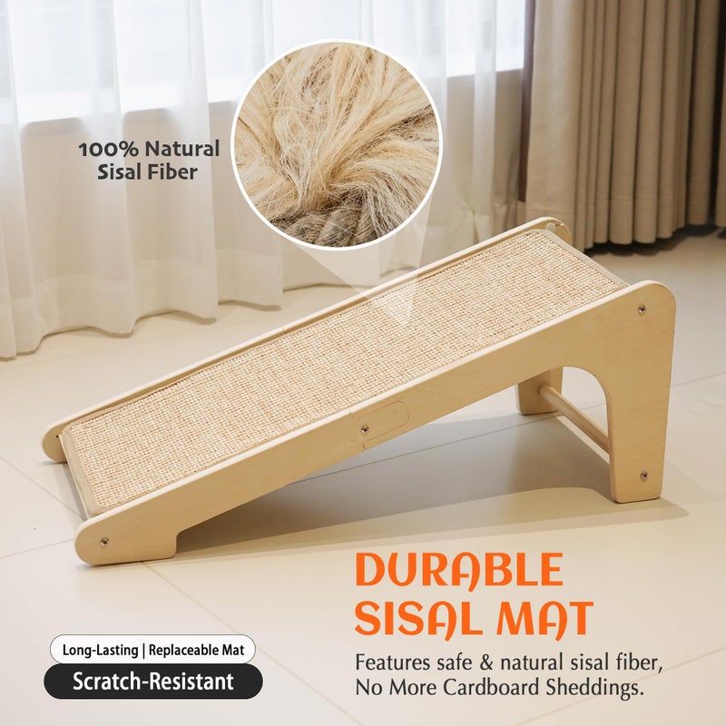 PETKARAY Cat Scratcher, Cat Sisal Scratching Ramp, L Shape Cat Scratch Pad for Indoor Cats, Wall Furniture Protector with Catnip Large - Image 3
