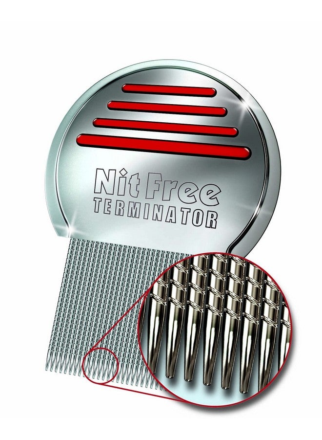 Nit Free Terminator Lice Comb, Professional Stainless Steel Louse And Nit Comb For Head Lice Treatment, Removes Nits (2022 New Model) - Image 1