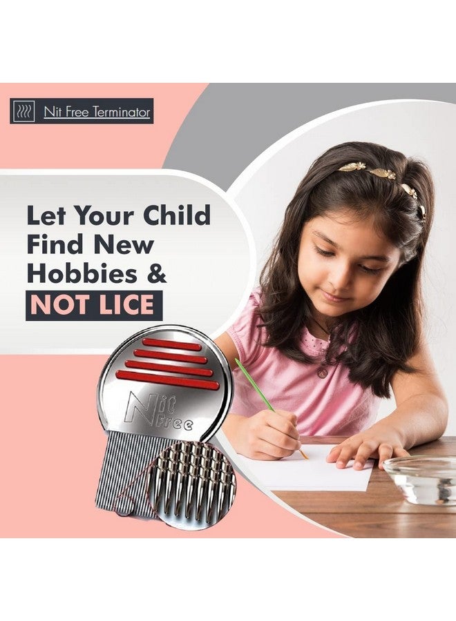 Nit Free Terminator Lice Comb, Professional Stainless Steel Louse And Nit Comb For Head Lice Treatment, Removes Nits (2022 New Model) - Image 3