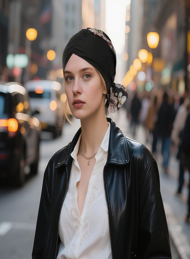 DOCILA Chemo Headwear Rose Flower Long Head Scarf For Women Hair Cancer Balding Head Covering Turban Patients Beanie Skull Caps - Image 3