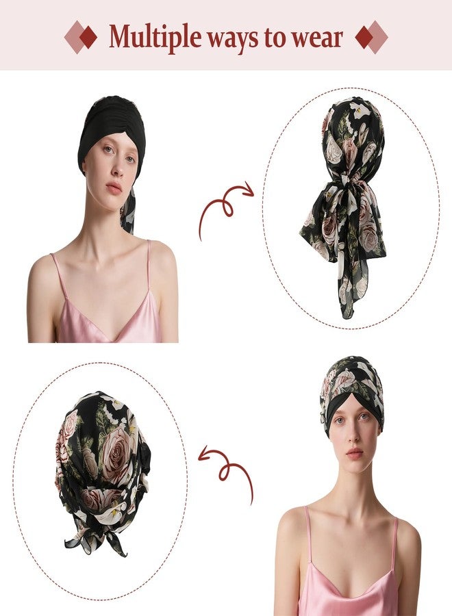 DOCILA Chemo Headwear Rose Flower Long Head Scarf For Women Hair Cancer Balding Head Covering Turban Patients Beanie Skull Caps - Image 5