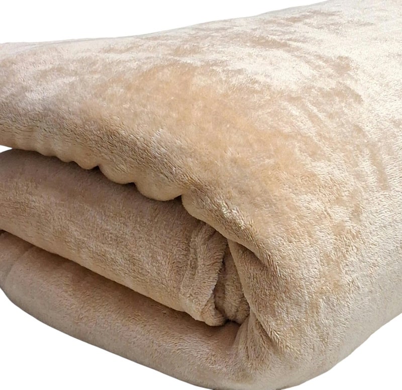 CHANDRAVATI Premium Plush Solid Summer Single Bed Dohar/Ac Blanket | 200 GSM Reversible Lightweight Cozy Soft for Single Bed, Sofa, Couch, Travel & Camping || (Beige, Double) - Image 3