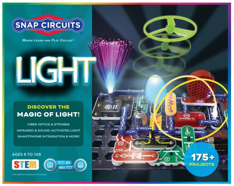 Snap Circuits Light Electronics Exploration Kit | Over 175 Exciting STEM Projects | Full Color Project Manual | 55+ Snap Circuits Parts | STEM Educational Toys for Kids 8+ - Image 1
