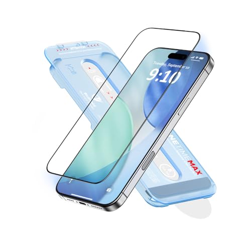 FLOLAB NanoArmour ONETIME MAX for iPhone 17 Pro Max Screen Protector Clear AntiBlue Light Screen ProtectorInfinity Edge MilitaryGrade Tempered Glass Durable Easy Install DustFree - Image 1