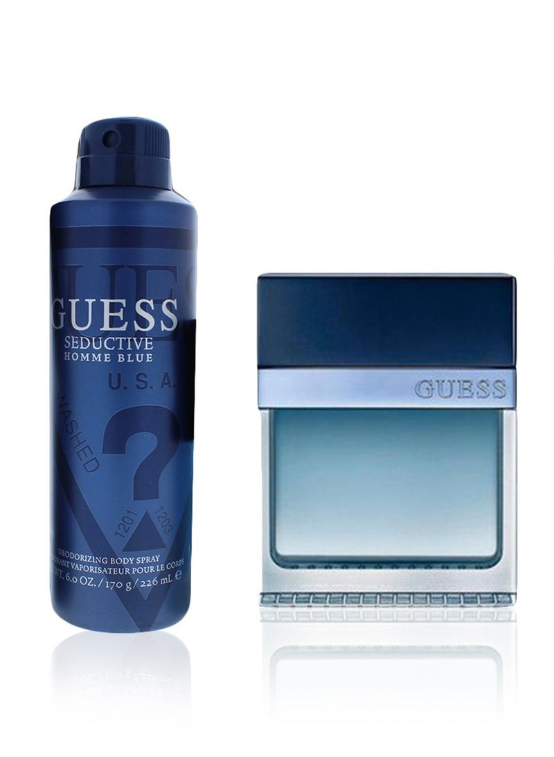 Guess Seductive Blue Men Gift Set - Eau de Toilette 50ml & Body Spray 226ml - Image 2