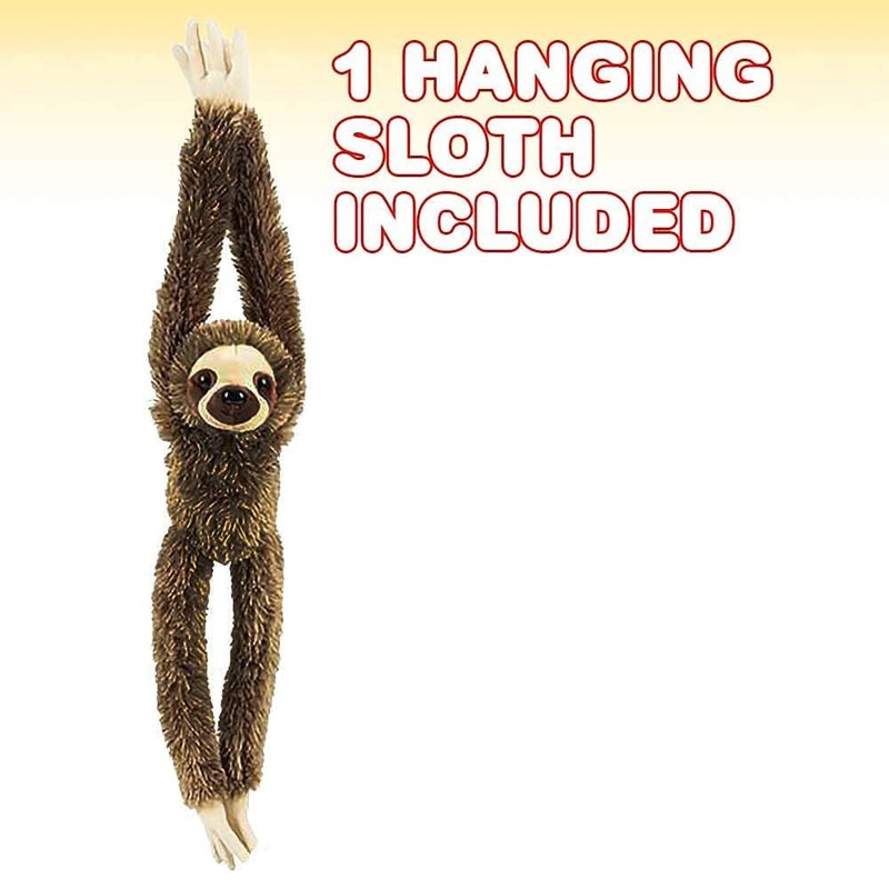 ArtCreativity Brown Hanging Sloth Plush Toy, 28 Inch Stuffed Three-Toed Sloth with Realistic Design, Soft and Huggable, Cute Nursery Decor, Best Birthday Gift for Boys and Girls - Image 2