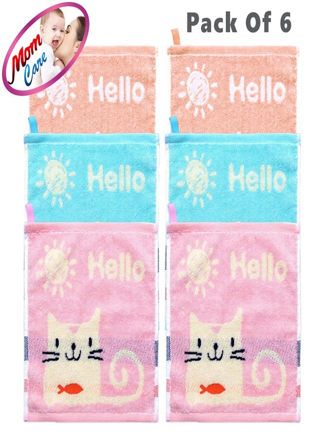 MOM CARE 100% Cotton Face Towels for Newborn Baby Super Soft Wash Cloth for Babies, Extra Soft hankies, Reusable Napkins High Absorbent Pack of 3 Multi Color 26 x 26 cm - Image 2